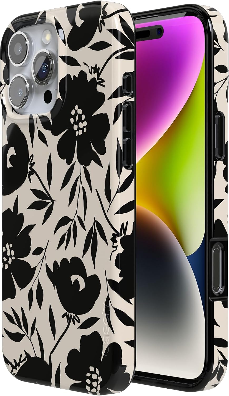 Casely iPhone 16 Pro Max Case | Dark Fantasy | Contrast Floral | Compatible with MagSafe | Classic Ultra Slim Design