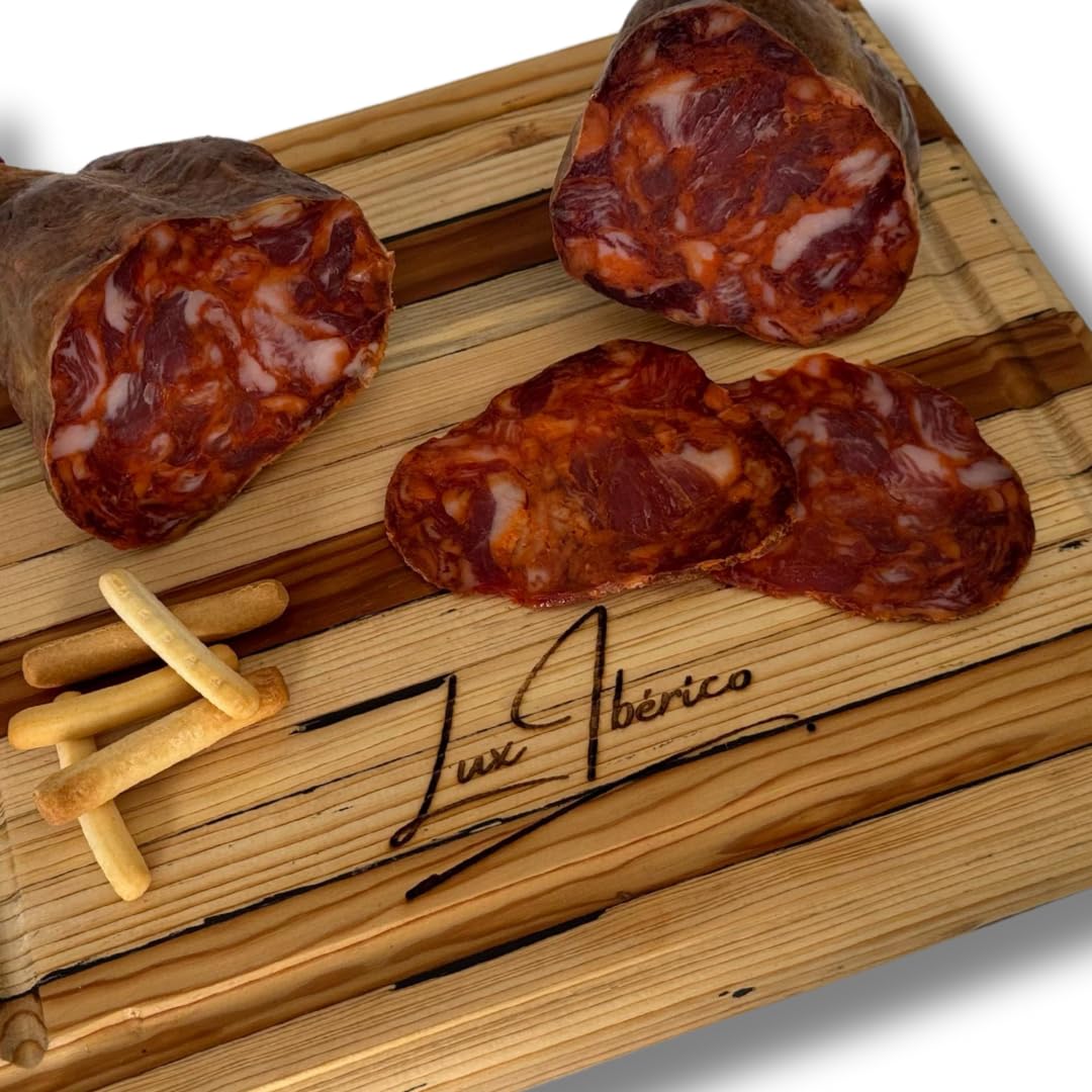 LUX IBÉRICO - Morcón Ibérico de Bellota (900g) | Embutido Premium | Elaboración Tradicional | Curación 3 Meses | Envasado | Sabor Intenso | Aroma Profundo | Similar al Chorizo Ibérico de Bellota