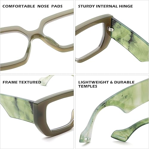 Miniatura 5 de Gafas de luz azul de marco grueso para mujeres y hombres, anteojos cuadrados de moda para juegos de computadora con lente transparente