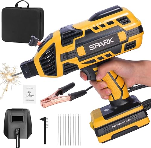 Máquina de soldadura eléctrica, soldador portátil de 110 V con inversor IGBT 6 ajuste de corriente variable, pistola soldadora de arco de mano con