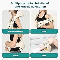 Vista 6 de Nekteck - Masajeador de cuello para alivio del dolor de tejido profundo, masajeador Shiatsu de espalda con calefacción elegible para FSA, almohada