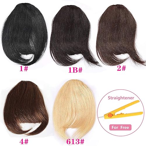 Miniatura 7 de Flequillo con clip de cabello humano 3D con clip en flequillo de aire de una pieza con clip en la parte superior del cabello (3D hecho a mano, negro