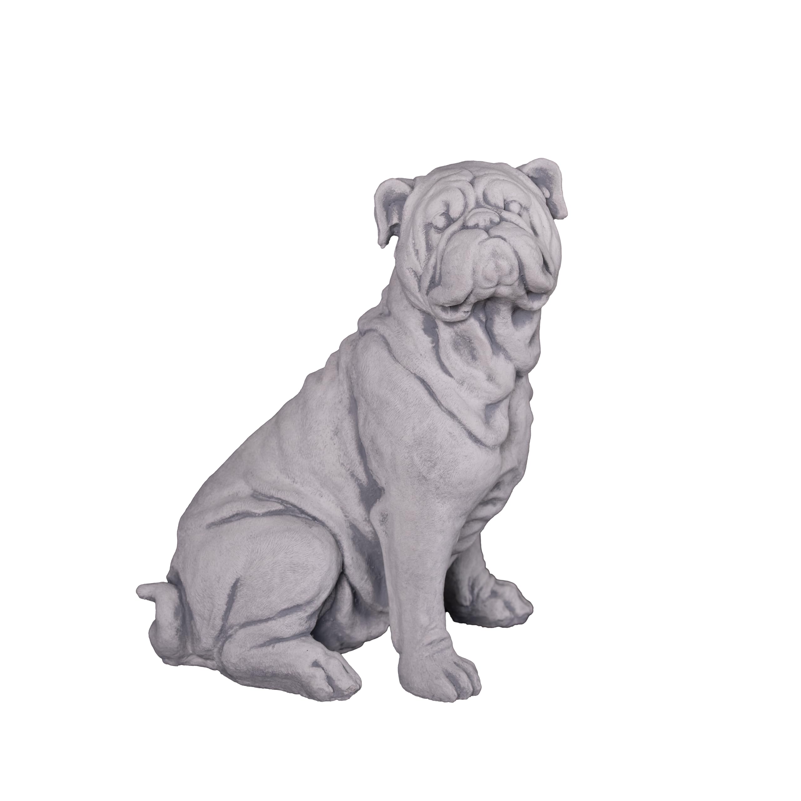 gartendekoparadies.de English bulldog, stone figure, H. 32 cm, 10 kg, gray, frost-proof made of cast stone for outdoor use