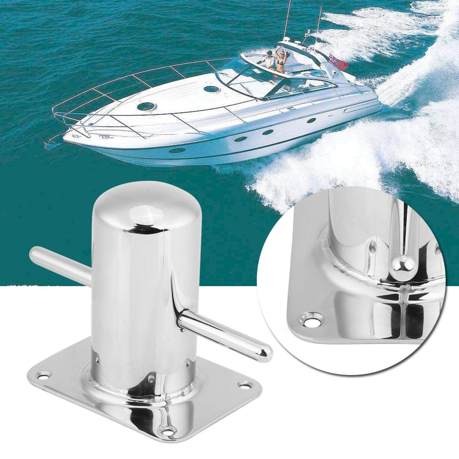 taquet amarrage bateau inox Yctze pour borne de bateau Embout d'amarrage de borne croisée de poteau de Samson de bateau d'acier inoxydable pour le yacht marin 120mm * 90mm Taquet
