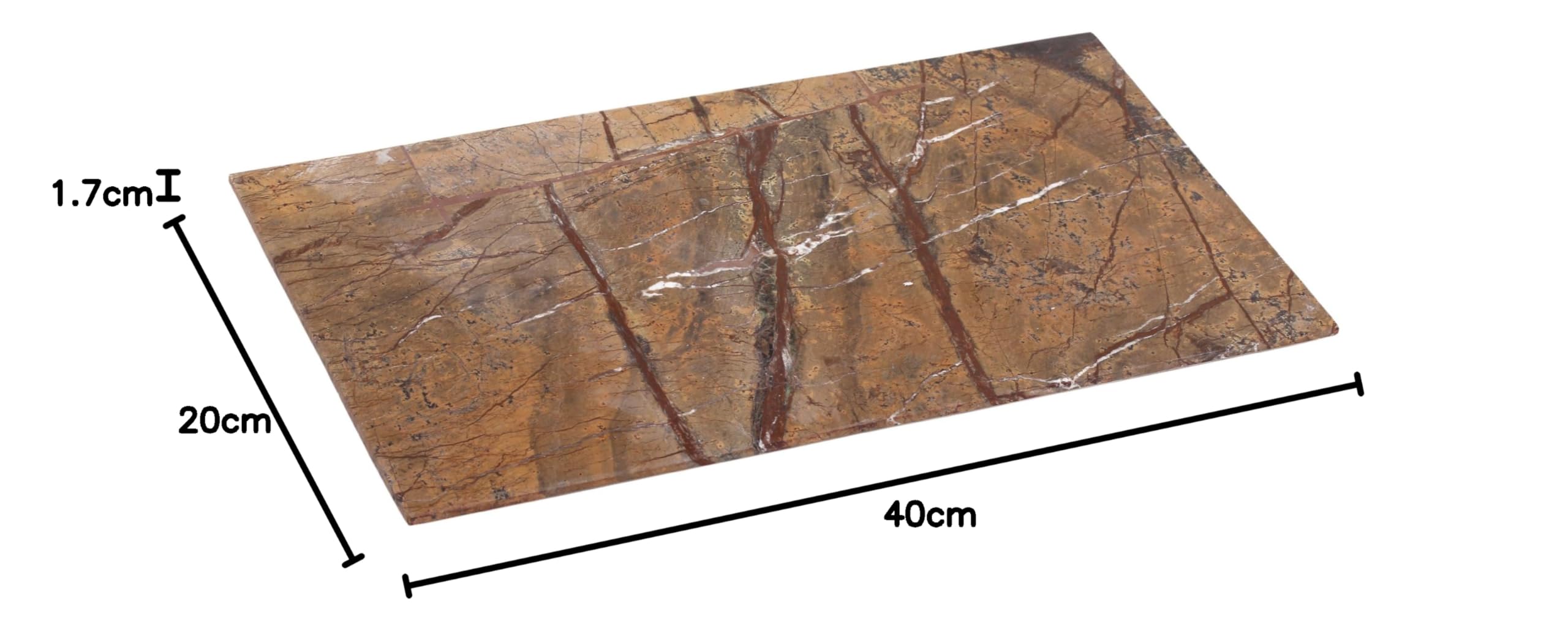 Oferta towaru klasy B: designerski marmurowy półmisek prostokątny masywny: 40 x 20 x 1,5 cm jako talerz, talerz talerz do sushi z kamienia naturalnego, z np. niewielkimi uszkodzeniami krawędzi lub z