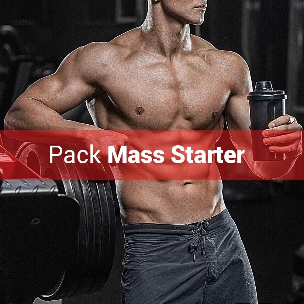 PACK PRISE DE MASSE - Kit Starter - Protéines, Pré-Workout, Acides Aminés - Lean Gainer + Born of Rage + BCAA 8.1.1 ZERO Vegan + Gourde 1L - Eric Favre