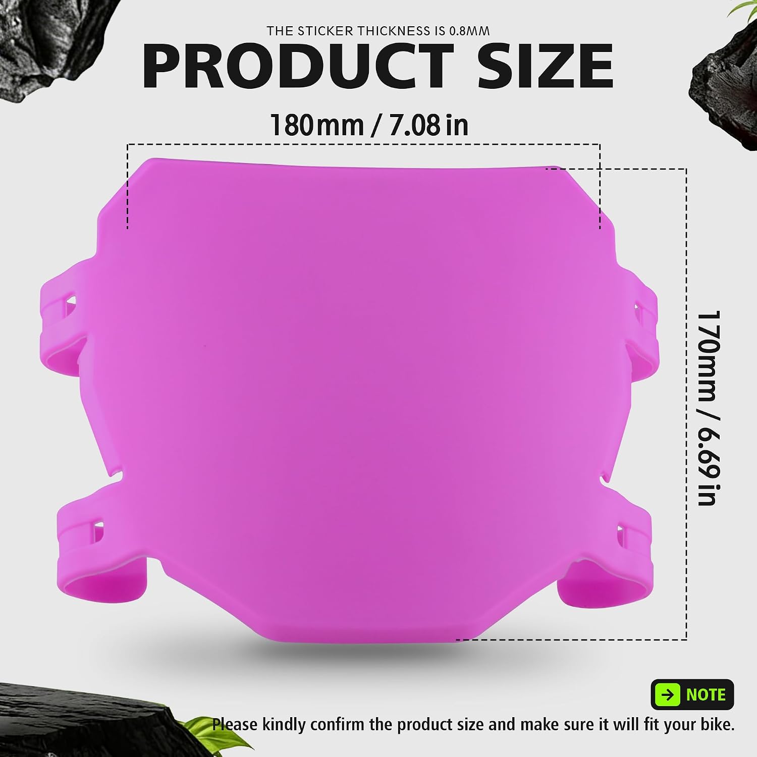 Electric Bike Number Plate - Motorcycle Ebike Front Number License Plate Frames Accessories (Pink)