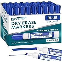 EXTRIC Blue Dry Erase Markers 36 PK Whiteboard Marker Bulk Chisel Tip