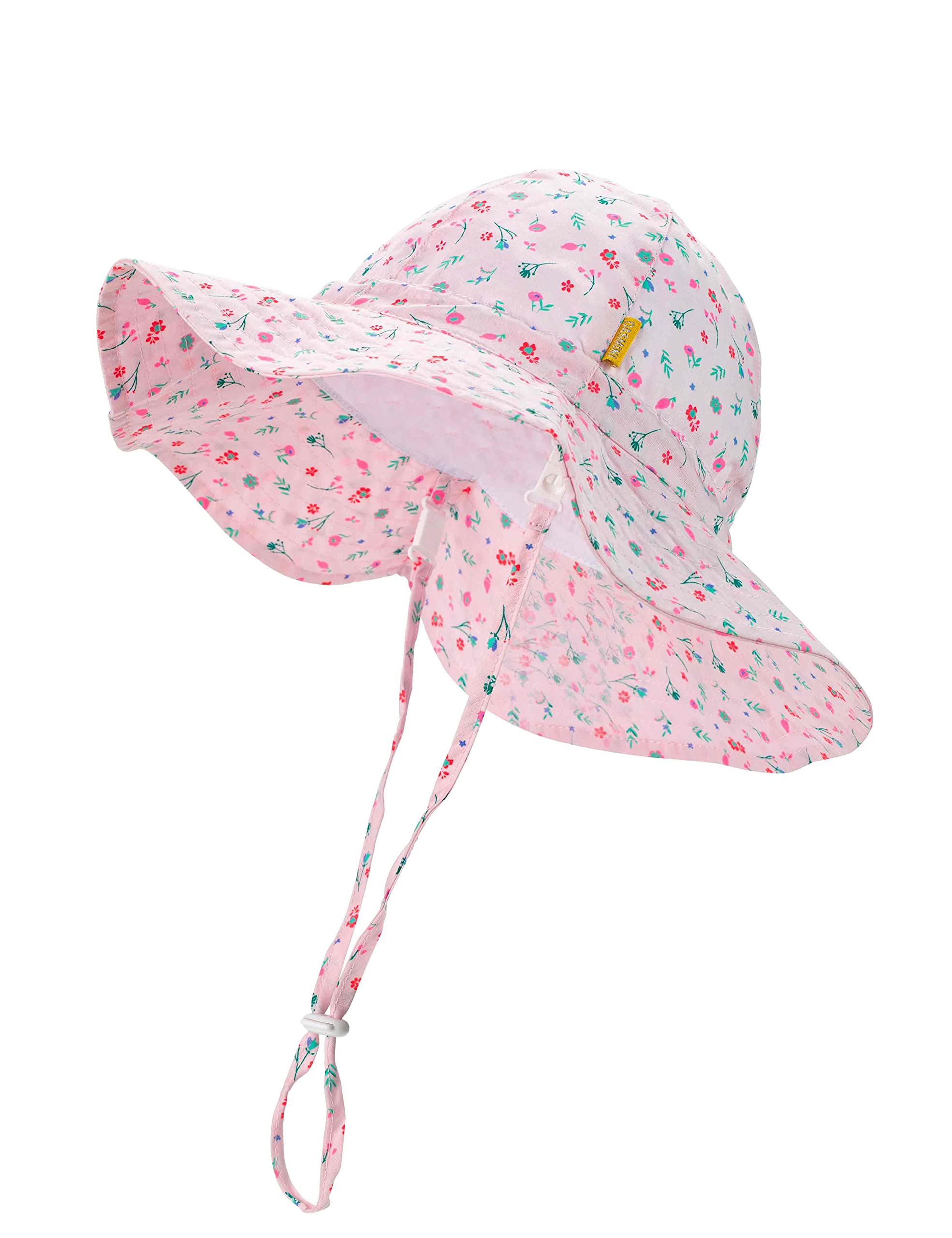 DASMINI Baby Girls Sun Hat Cute Flower Toddler Summer Outdoor Infant Beach Wide Brim Flowers and tie dye