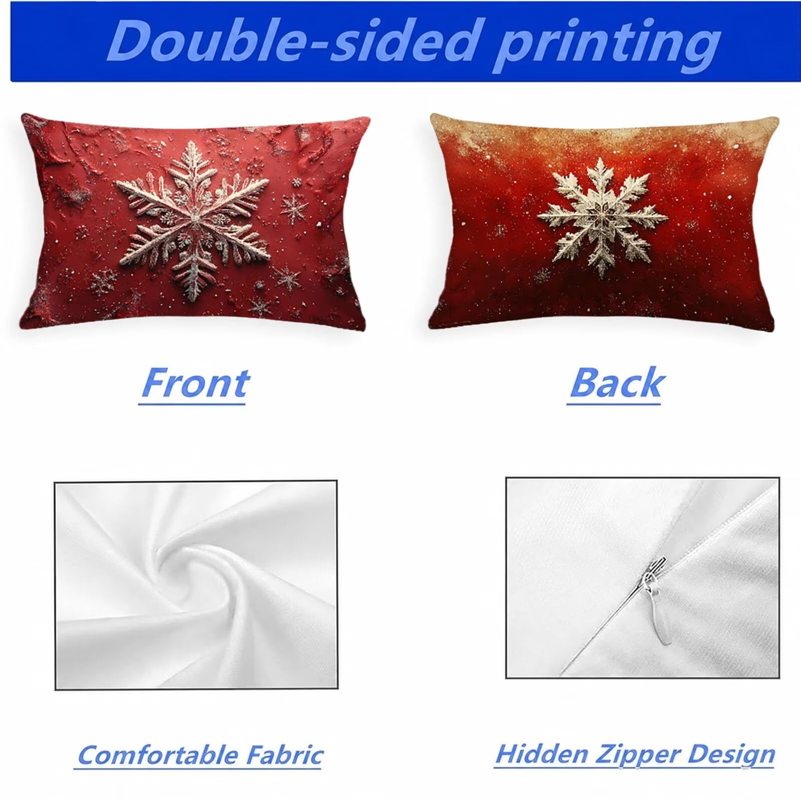 Federe Cuscino 60x80 Set di 2, Rosso Federe Cuscini Divano Lino, Rettangolari Copricuscini 60x80cm Con Cerniera Invisibile, Copricuscino per Camera Letto Casa Decorazioni Regalo, Semplice kj-9371