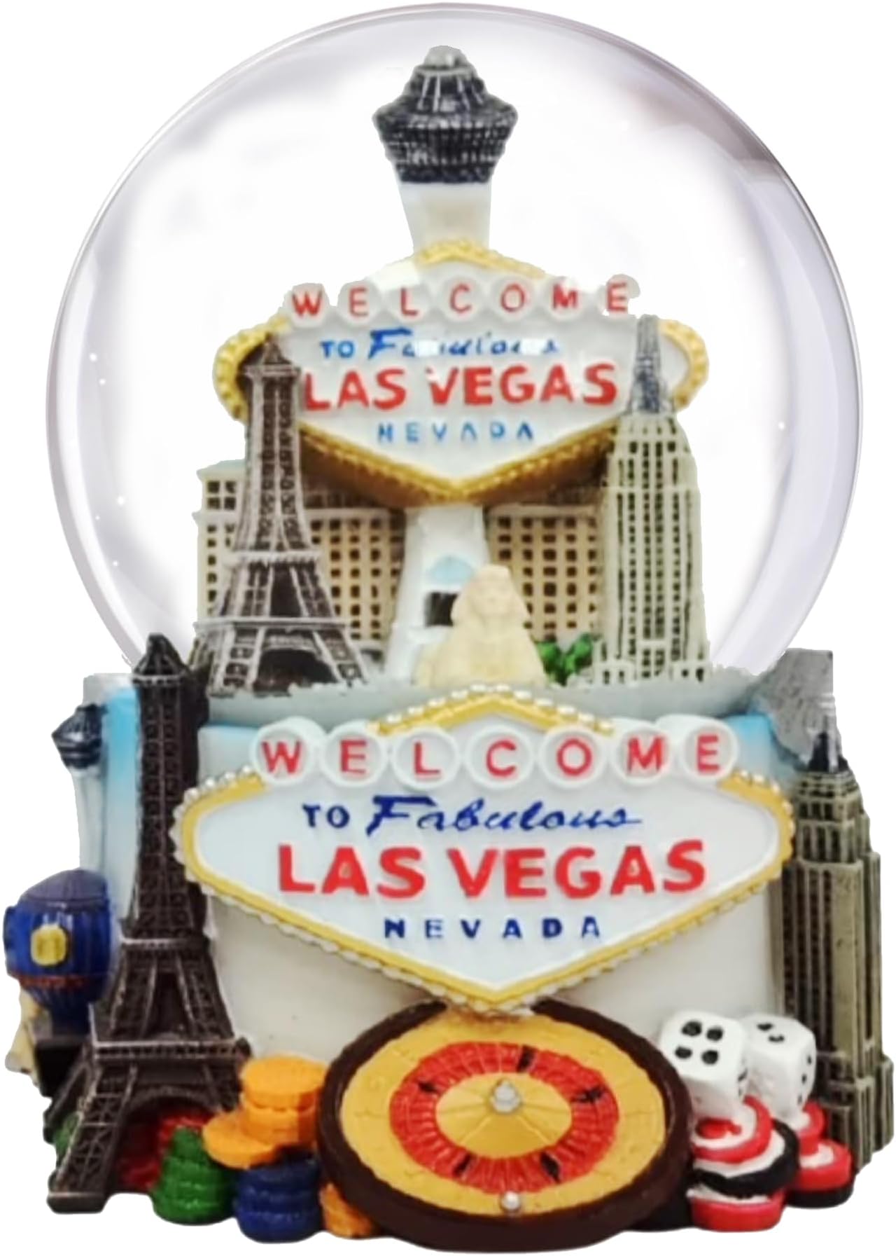 City-Souvenirs Las Vegas Snow Globe Skyline of Casinos 3.5 Inches