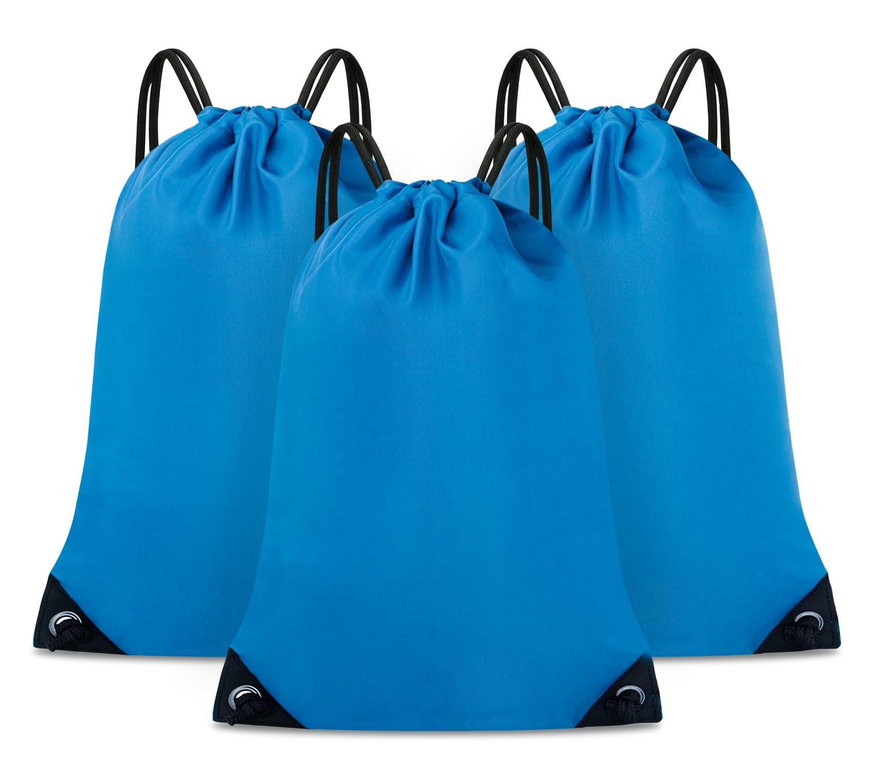 HOLYLUCK Drawstring Backpack 3 Pcs Sport Bag Cinch Bags for Women and Men (Sapphire blue, 3 pack)