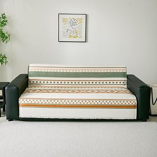 HOMETHREADS Chenille Dual Line Thick and Soft Sofa Cover | Elevate Your Living Space with Luxurious Slipcover Solutions fo... Price In India