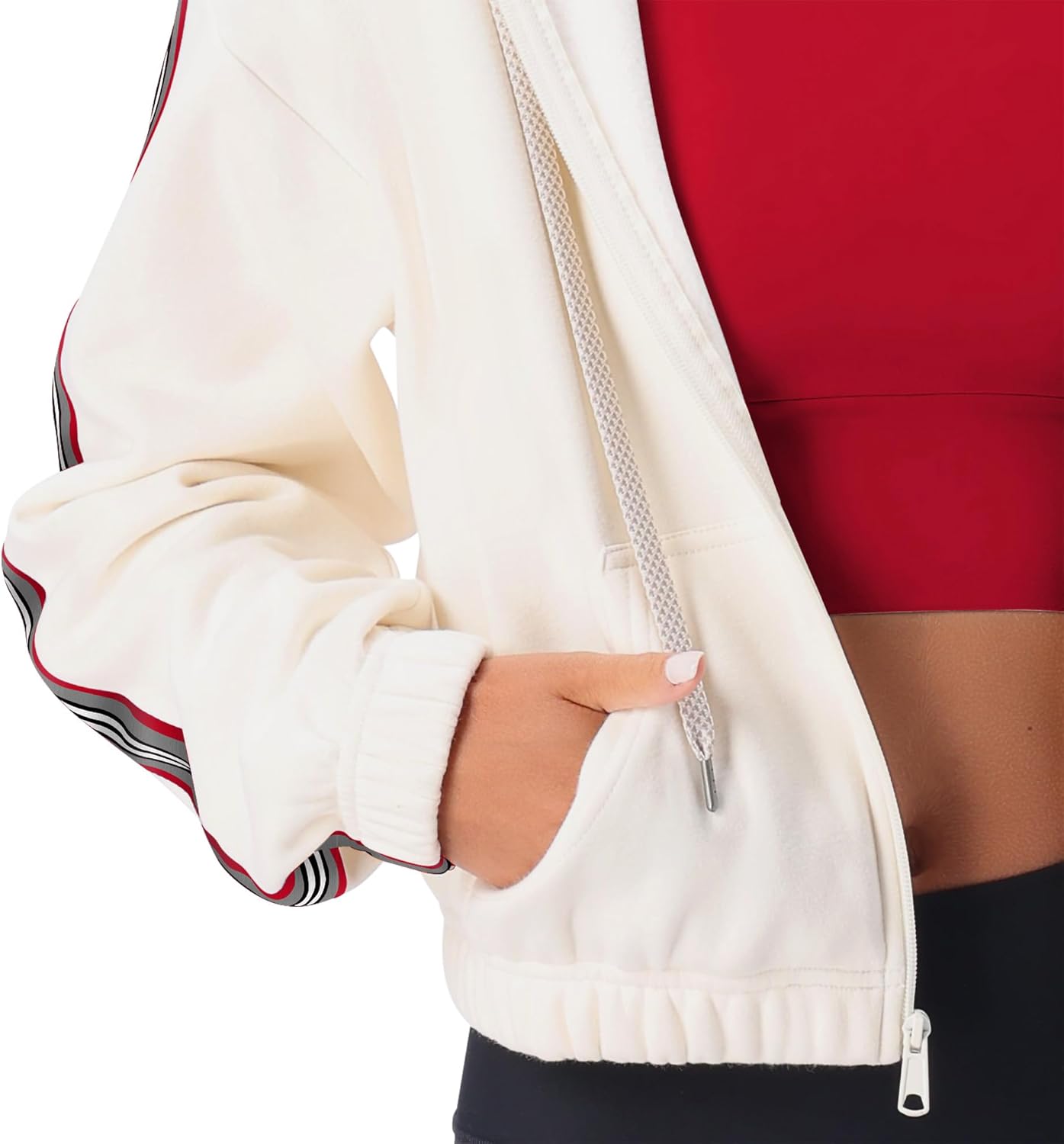 CERTO NCAA Women's Fleece Zip-Up Hoodie Jacket, Soft Full-Zip Sweatshirt, Warm Athletic Outerwear