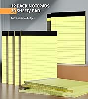 Vista 5 de Blocs de notas amarillos, paquete de 12 blocs legales de 4x6 pulgadas, bloc de notas de papel rayado, blocs de notas perforados, blocs de escritura