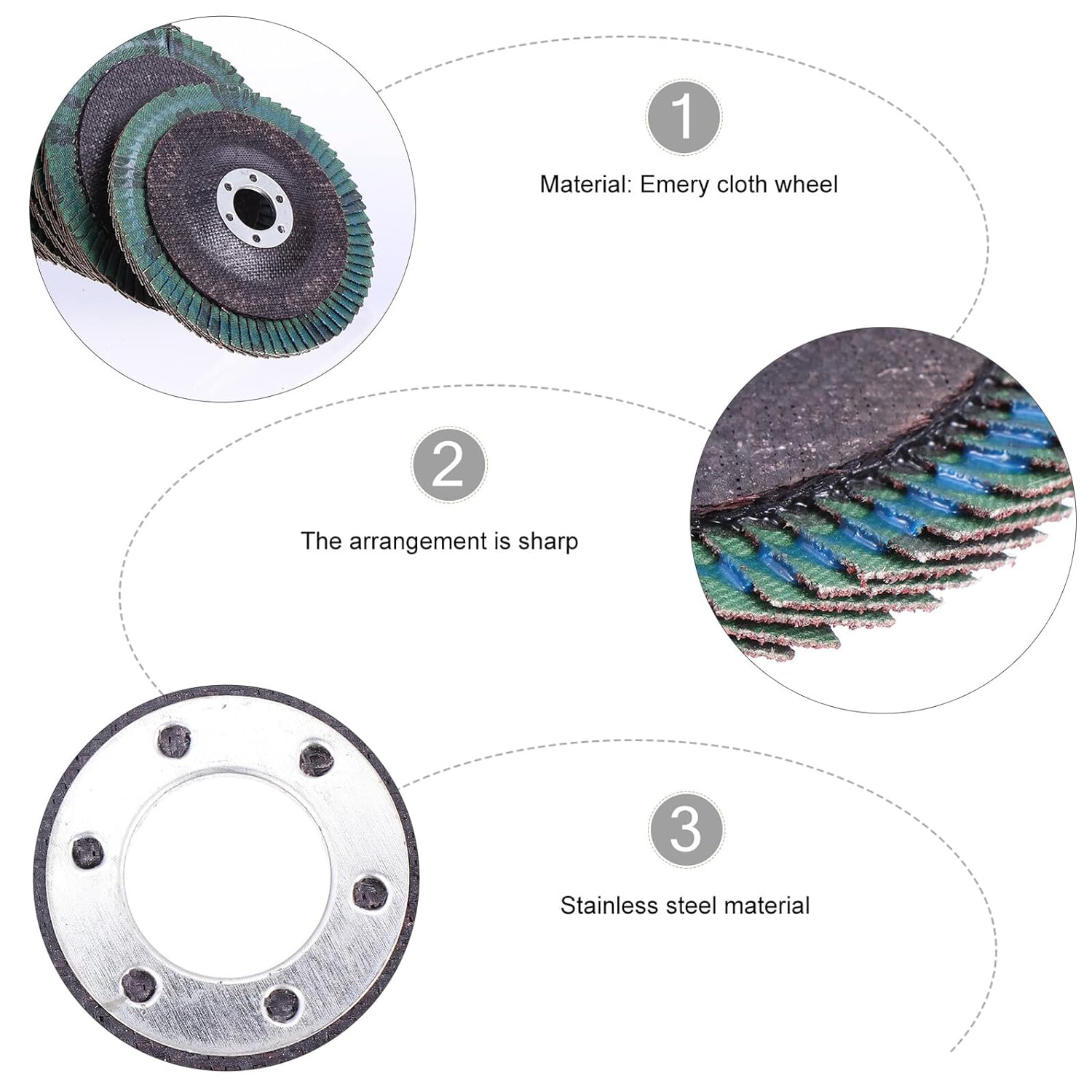 Mikinona 20pcs Sanding Flap Disc Set for Angle Grinder, Abrasive Polishing Grinding Wheels 60#/80#/120#/240# Grit, Flap Sanding Discs for Metal and Wood Finishing