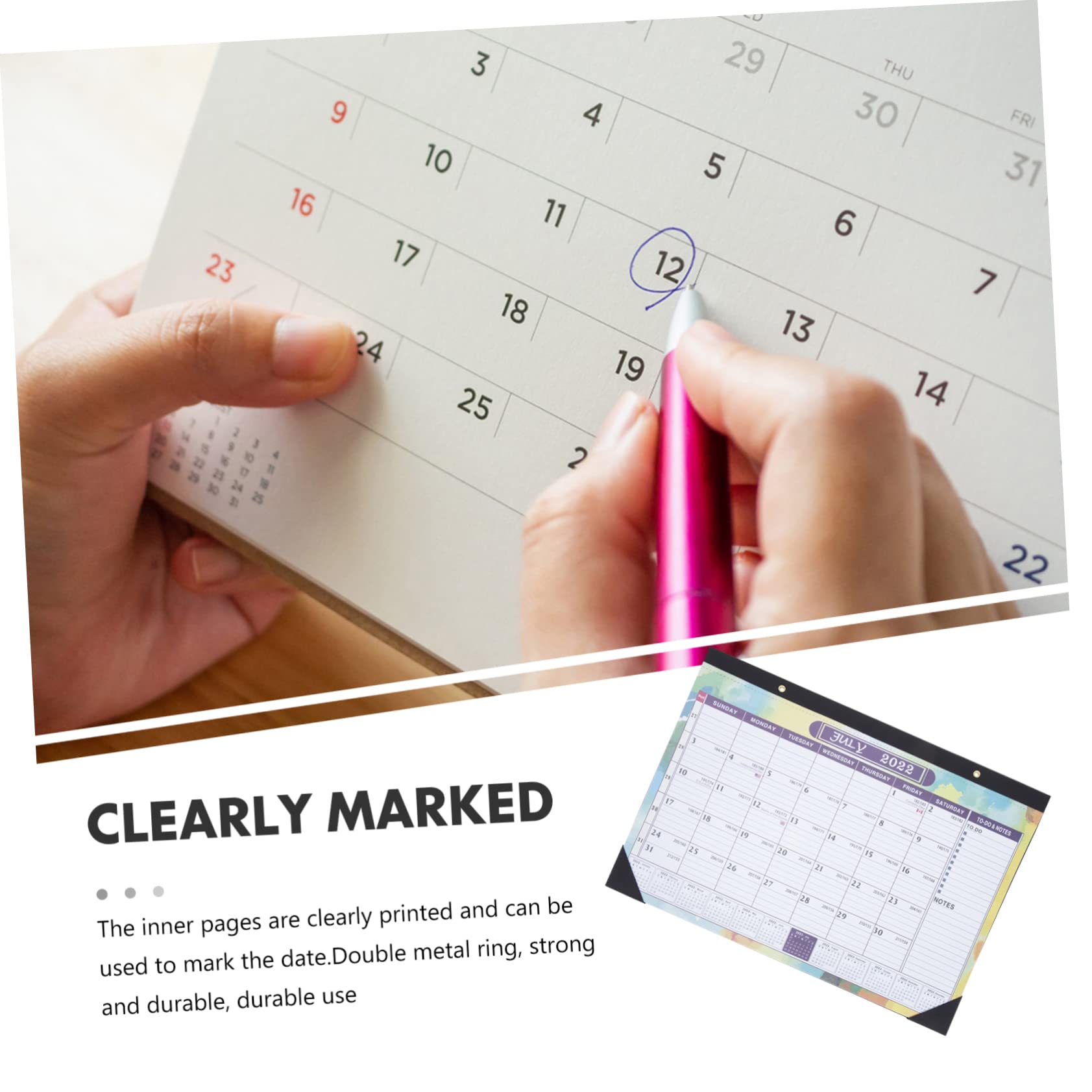 Angoily 3 Stück Wandkalender Englischer Wandhängender Monatskalender Leichtes Design Hochwertiges Papier Für Büro Zuhause Schule Alltag