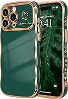 Vista 59 de LCHULLE Funda para iPhone Air para mujeres y niñas, lindo marco ondulado con forma rizada con patrón de corazón de amor, cubierta de protección