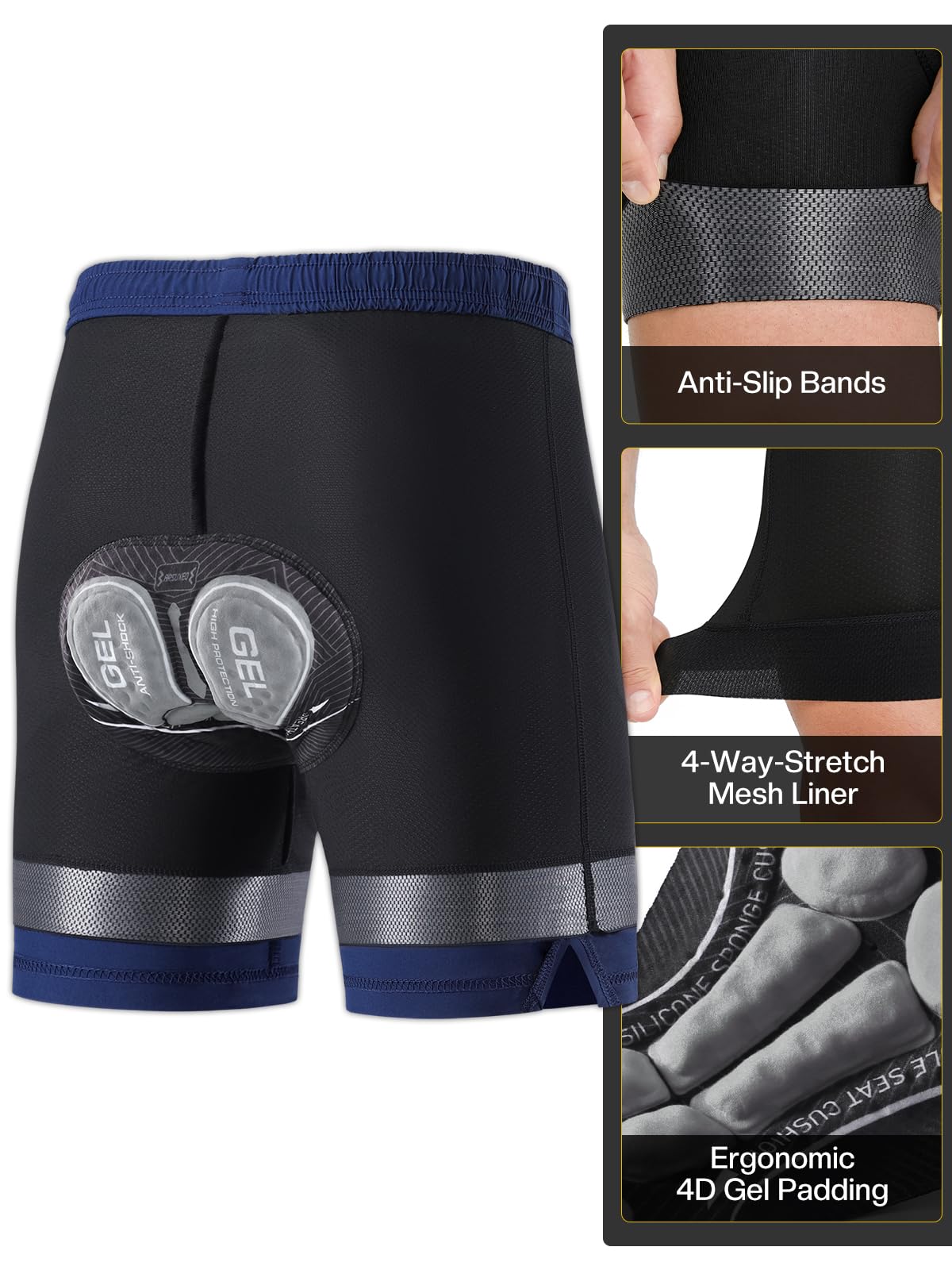 ARSUXEO Pantalones Cortos de Ciclismo para Hombre Pantalones Cortos de Ciclismo de montaña Acolchados y Holgados 2506