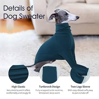 Italian Greyhound And Whippet Striped Turtleneck Sweater/ Dog Clothes