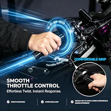 CHANGCHENG 電動ダートバイク ツイストスロットルハンドル ケーブル付き クイックレスポンスナイロンスロットルチューブ Ebike Sur Ron Surron Light Bee XとS/X160 X260/79Bike Falcon Pro Falcon GT-ブラック
