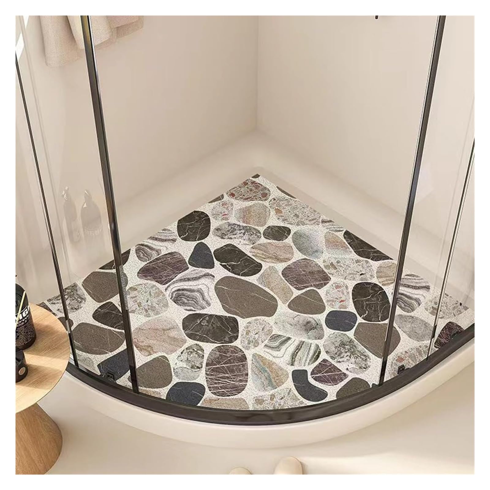 Alfombrilla de baño, alfombrilla de ducha de esquina, alfombrillas de baño curvas for ducha interior, alfombrilla de baño con sector de lufa, alfombrilla antideslizante for el suelo del baño, alfombri