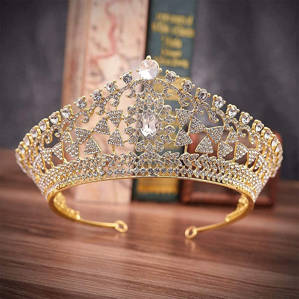 La Corona, Corona da Sposa con Pettine for Capelli in Cristallo, Mini Tiara Principessa Donna, for la, for Festa di Fidanzamento e Nascita(C)