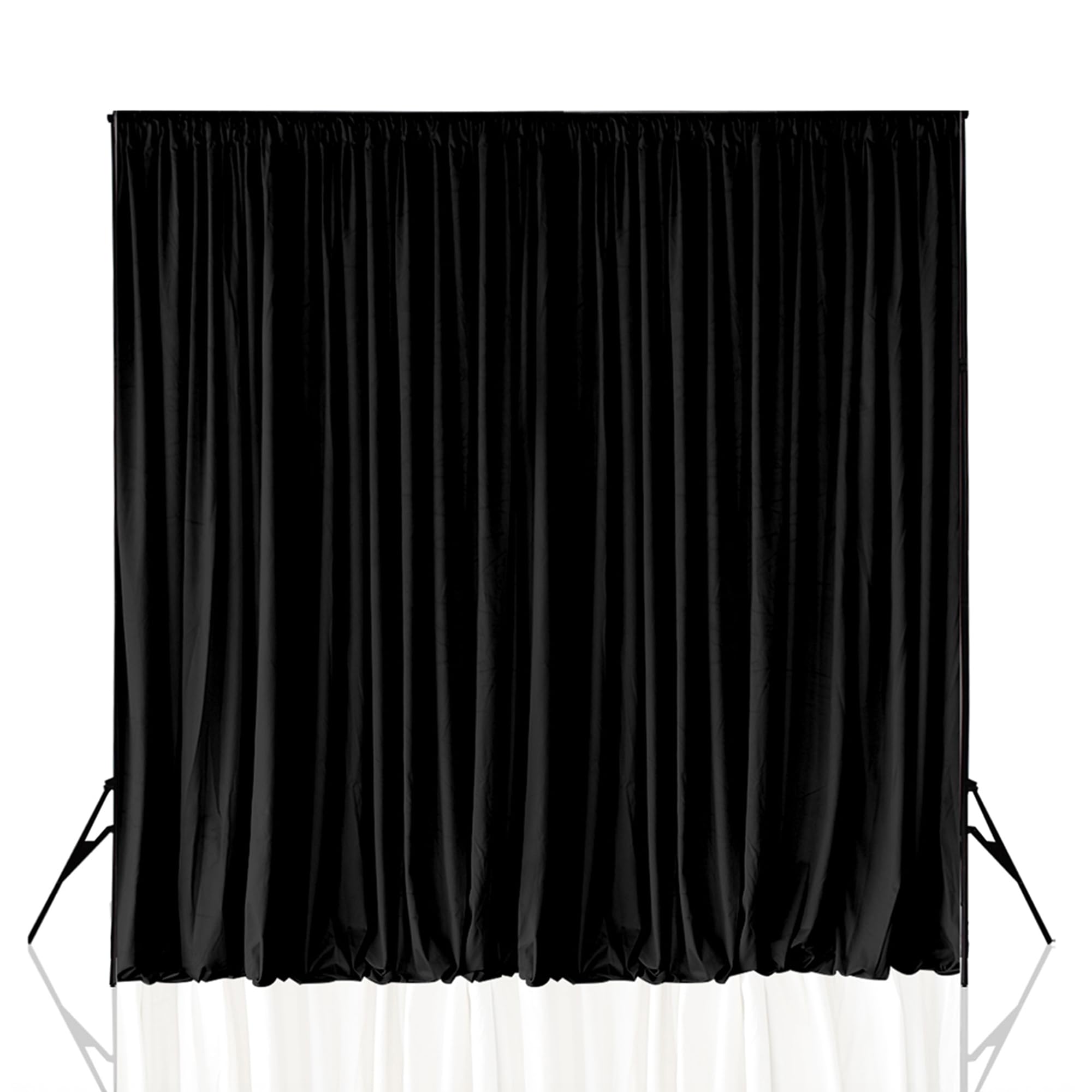 WedDecor Czarne tło fotograficzne 3 x 3 m, bez zagnieceń, tło z tkaniny poliestrowej z zasłonami do zdjęć na baby shower, wesela, imprezy i dekoracje fotograficzne