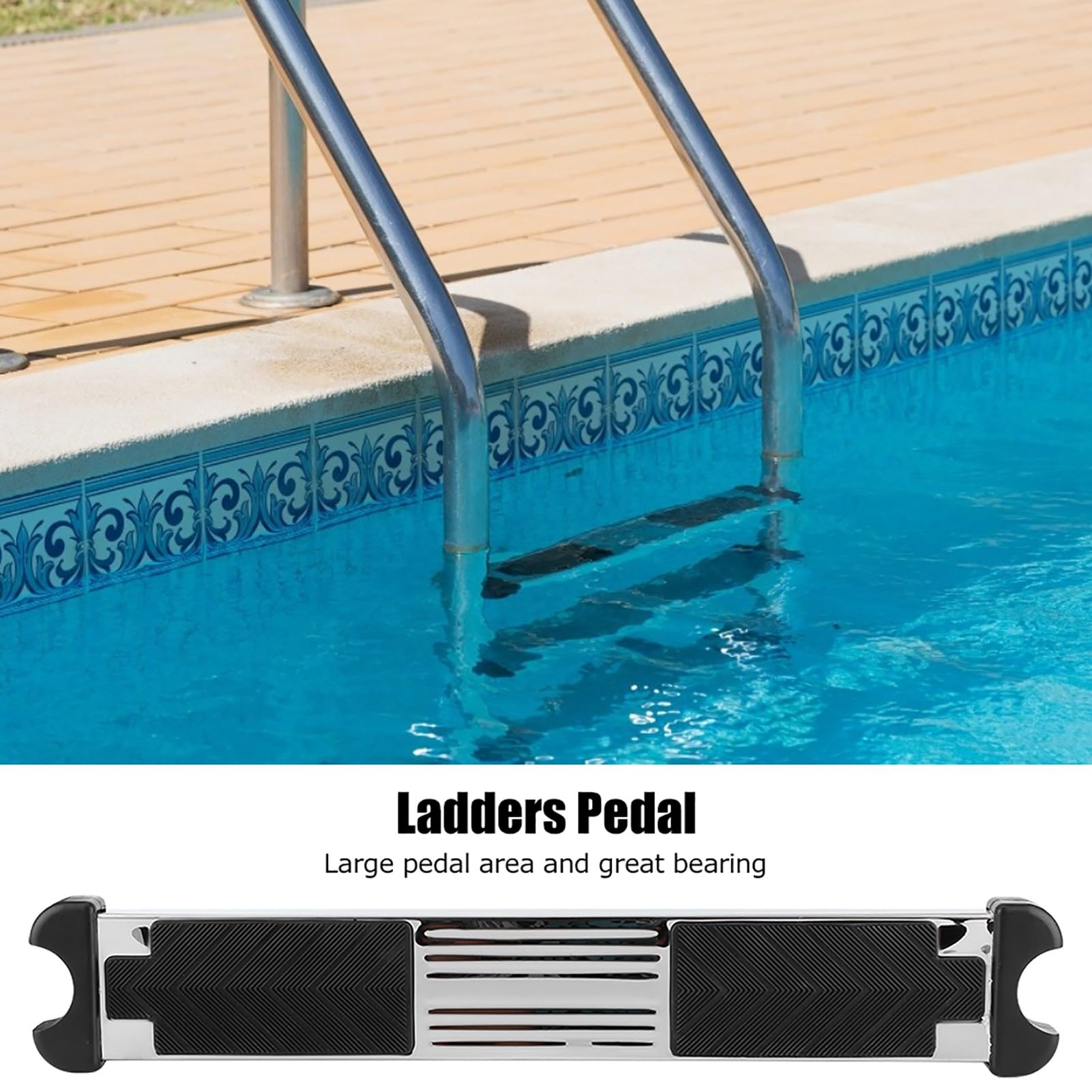 Peldaños de Acero Inoxidable para escaleras de Piscina, peldaño Antideslizante con Almohadilla de Goma, Pedal de Repuesto para SPA, 50 cm (19,7 Pulgadas), escalones para Piscinas