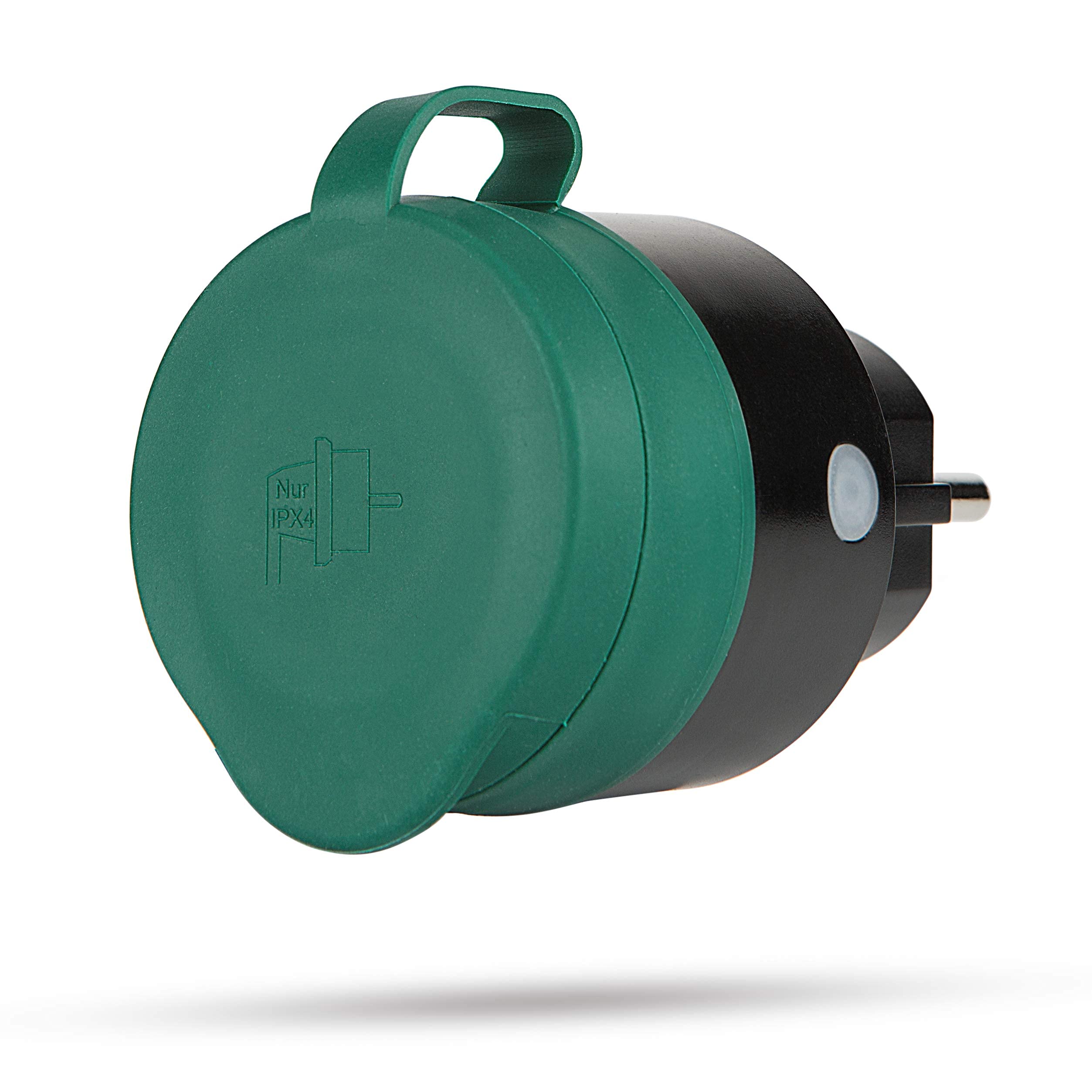 4 Enchufes Exterior con 2 Mando a Distancia, 3680W Adaptador Enchufe Pared | Tomada, Interruptor de enchufe resistente a la intemperie para uso exterior, resistente a salpicaduras