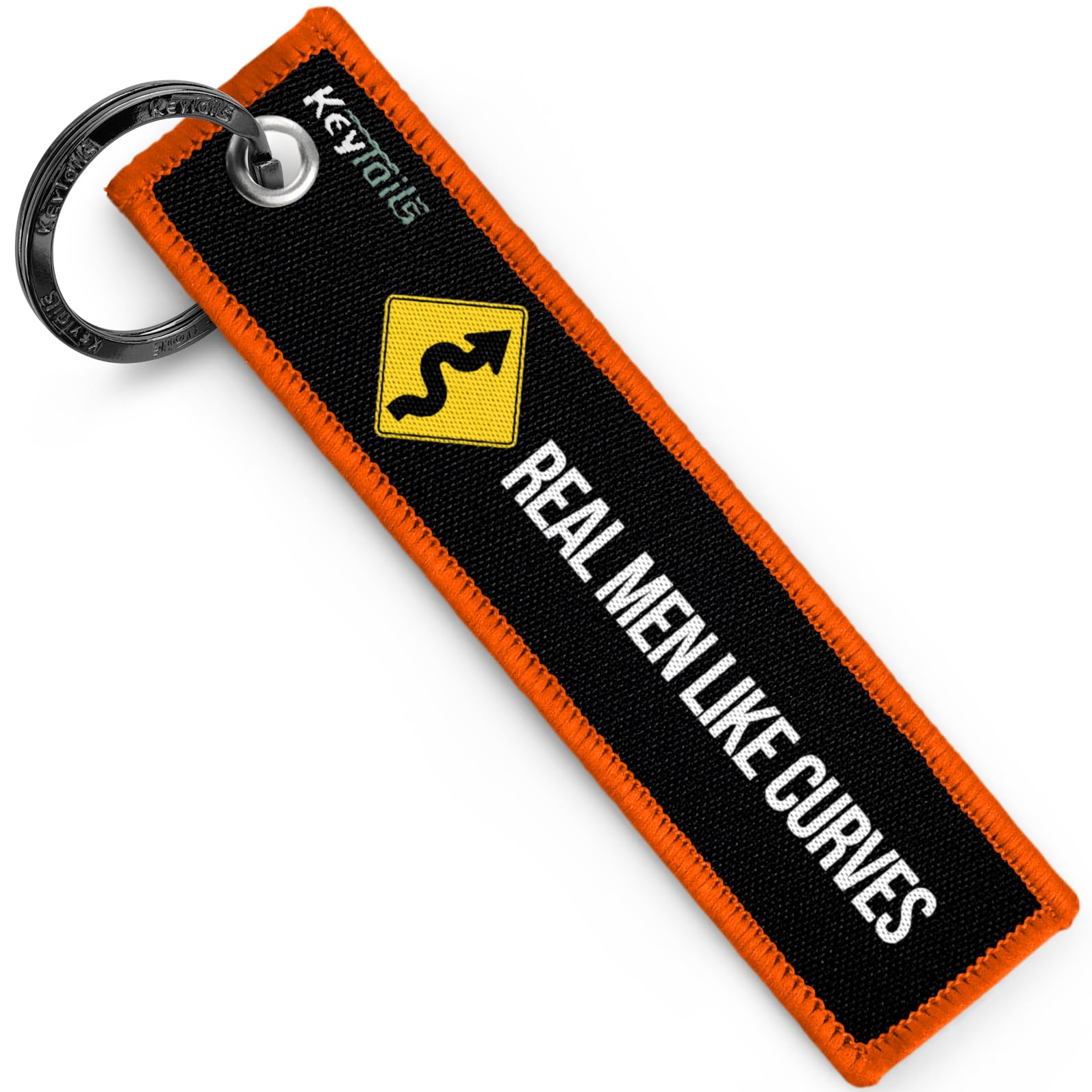 KEYTAILS Keychains, Premium Quality Key Tag for Motorcycle, Car, Scooter, ATV, UTV [Real Men Like Curves]