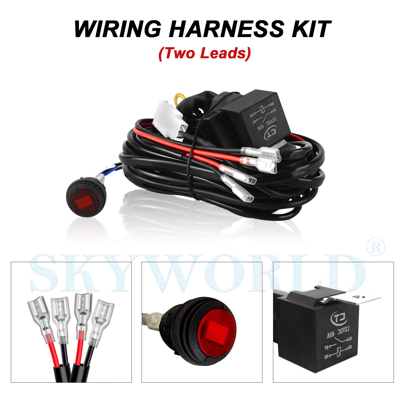 SKYWORLD 2 Pcs 7 Pollici 18 cm 120W Faro da Lavoro LED con 12V Toggle Cablaggio Kit, Fari Luci di Lavoro Fuoristrada Off Road Faretto Faro per 4x4 Moto Auto ATV SUV Trattore Harvester