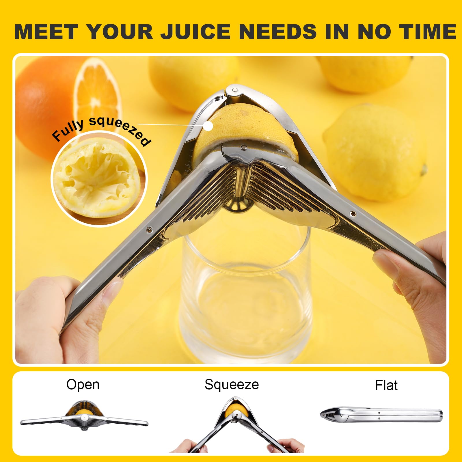 Spremiagrumi - Spremi Limone Premium in Metallo Inossidabile di Alta Qualità, Lavabile in Lavastoviglie, per Limoni e Lime, Lemon Squeezer