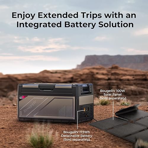 Miniatura 7 de BougeRV Refrigerador portátil de 12 voltios, refrigerador Rocky V2.0 de doble zona de 41 cuartos de galón con control de aplicación, enfriador de