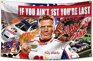 If You Ain't 1st First You're Last Flag for Talladega Nights Ricky Bobby,3x5 Feet Flag Funny Poster Durable Man Cave Wall Flag with Brass Grommets This beautiful entertaining banner flag for College
