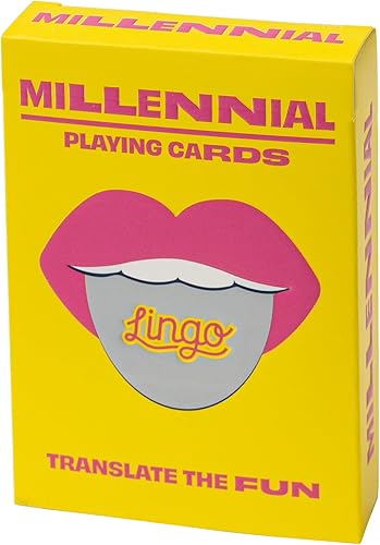 Millennial Lingo Playing Cards | Tarjetas de viaje | Aprende vocabulario de jerga milenaria de una manera divertida y fácil | 52 traducciones