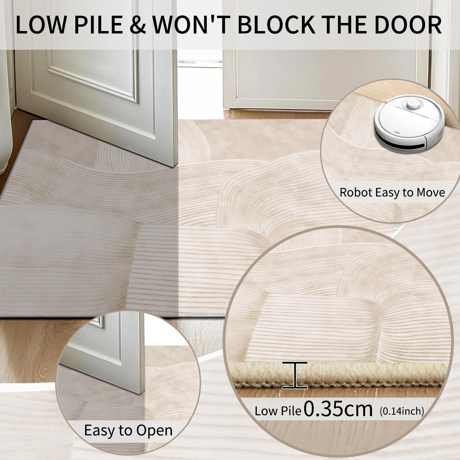 Cycleader 60x180cm Non-Slip Washable Hallway Runner Rug - Image 4