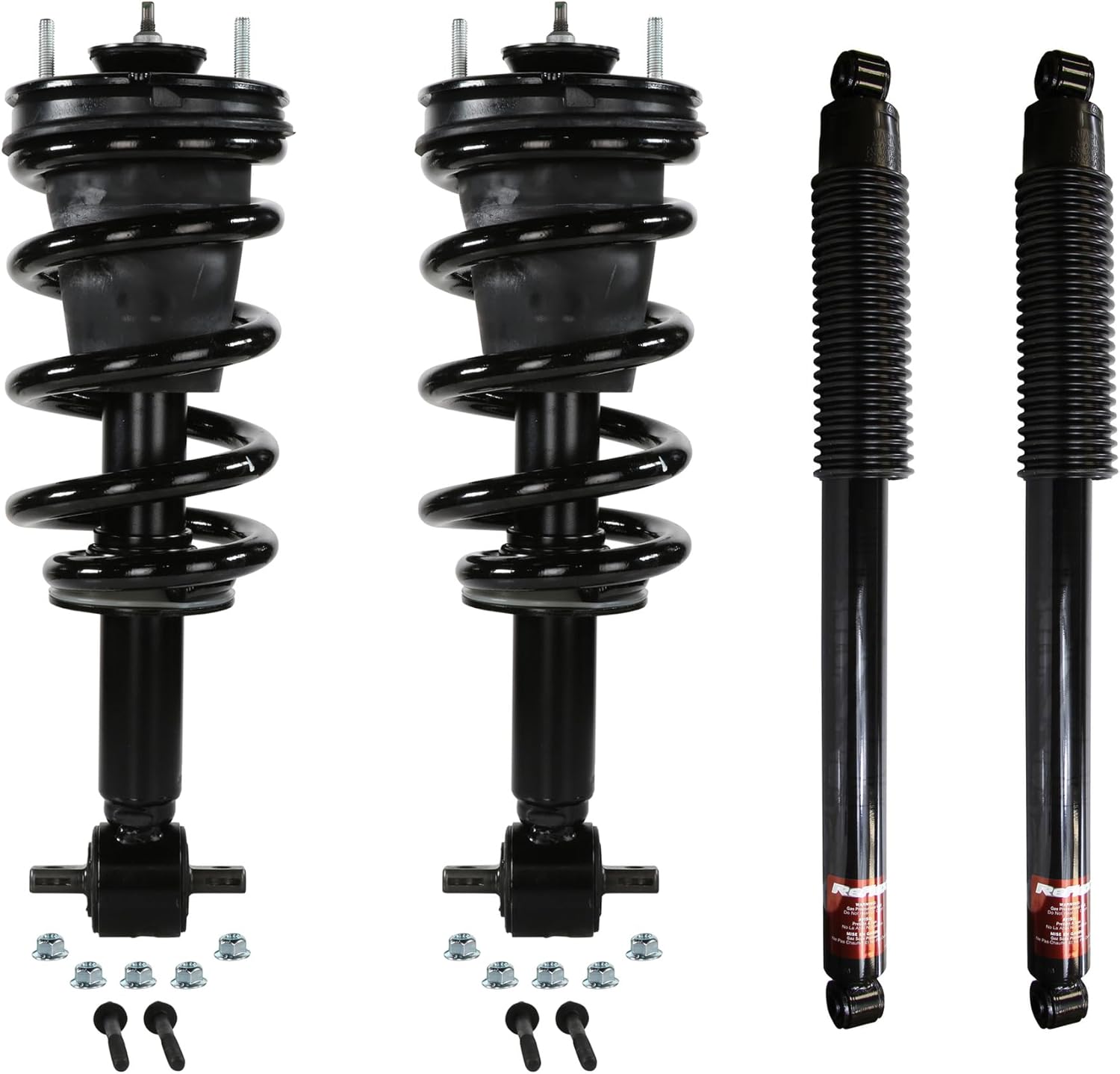 Monroe 1000020VK 4 pc Front Strut Assemblies and Rear Monotube Shocks Set for 2019 Chevy Silverado 1500 LD, GMC Sierra 1500 Limited; 2018-2014 Chevy Silverado 1500, GMC Sierra 1500