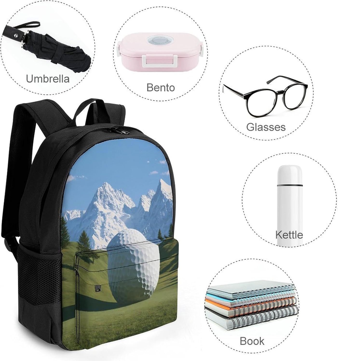 Mountain Golf Course Backpack Lightweight Backpacks Work Bag