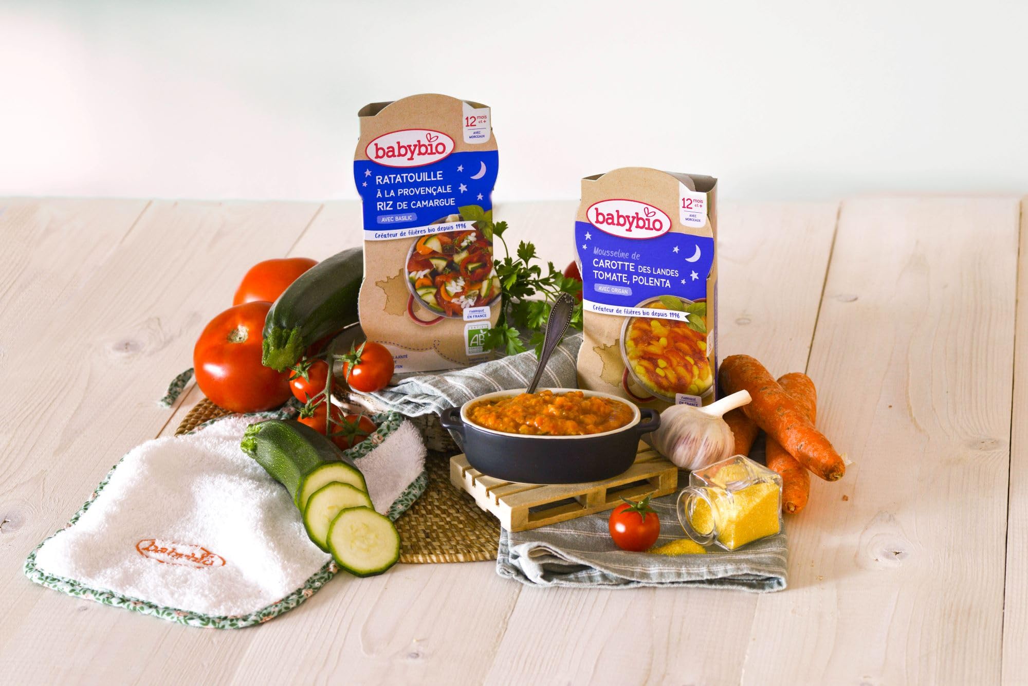 Babybio Bols Carotte des Landes Tomate Polenta 2x200 g