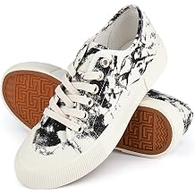 Womens Sneakers Casual Canvas Shoes Classic Low Top Lace up Comfortable Tennis Walking Shoes