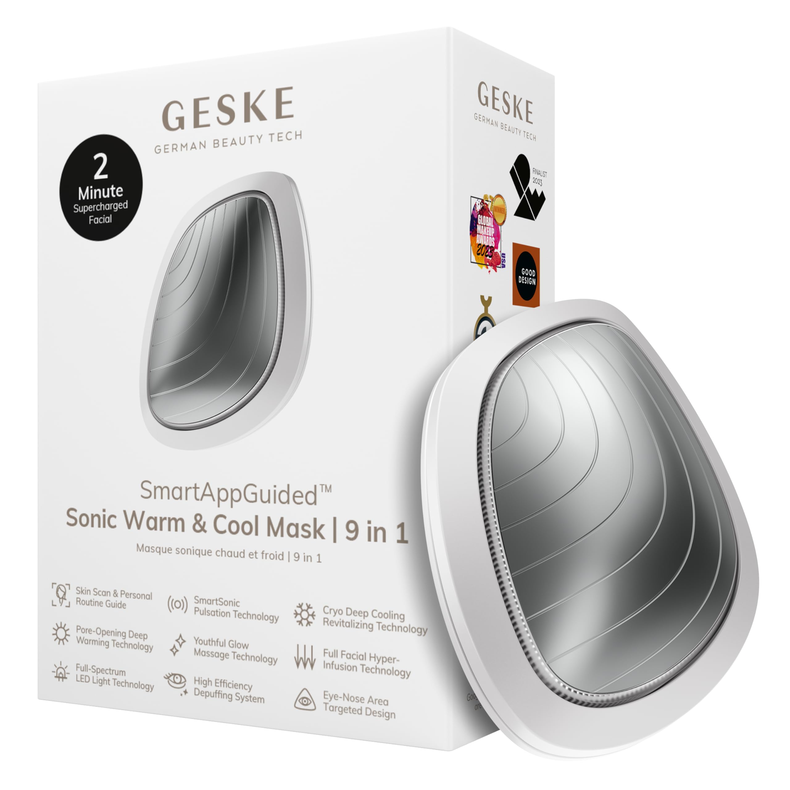 GESKE Sonic Warm & Cool Mask 9 in 1 美顔器 Amazon.com: GESKE SmartAppGuided™ Sonic Warm & Cool Mask | 9 in 1