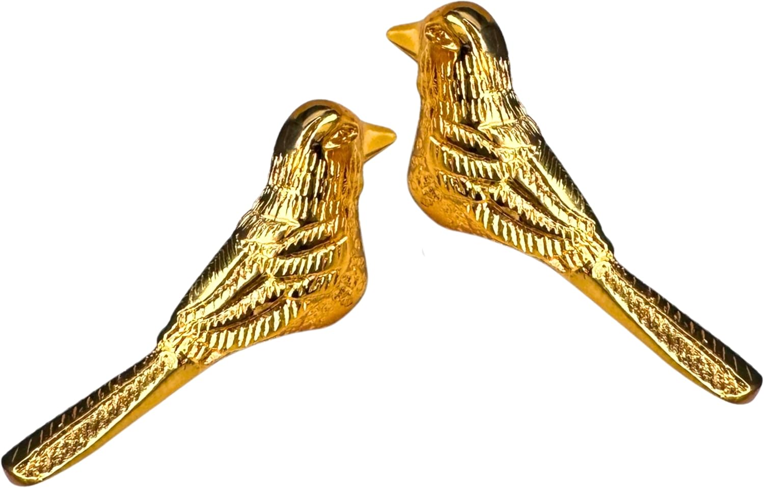 Artisan Brass Bird Knobs – Set of 2 Golden Cabinet Pulls & Decorative Handles for Cupboards, Dressers, Wardrobes and Kitchen Furniture