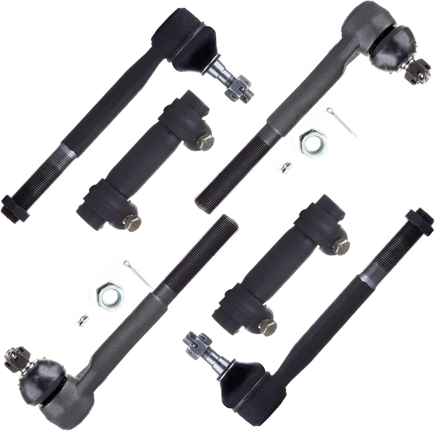 cciyu Front Inner Outer Tie Rod End and Adjusting Sleeves fit for 1988 89 90 91 92 93 94 95 96 97 98 99 00 for Chevrolet for GMC K1500 2500 3500 4WD 6pcs Suspension Kit