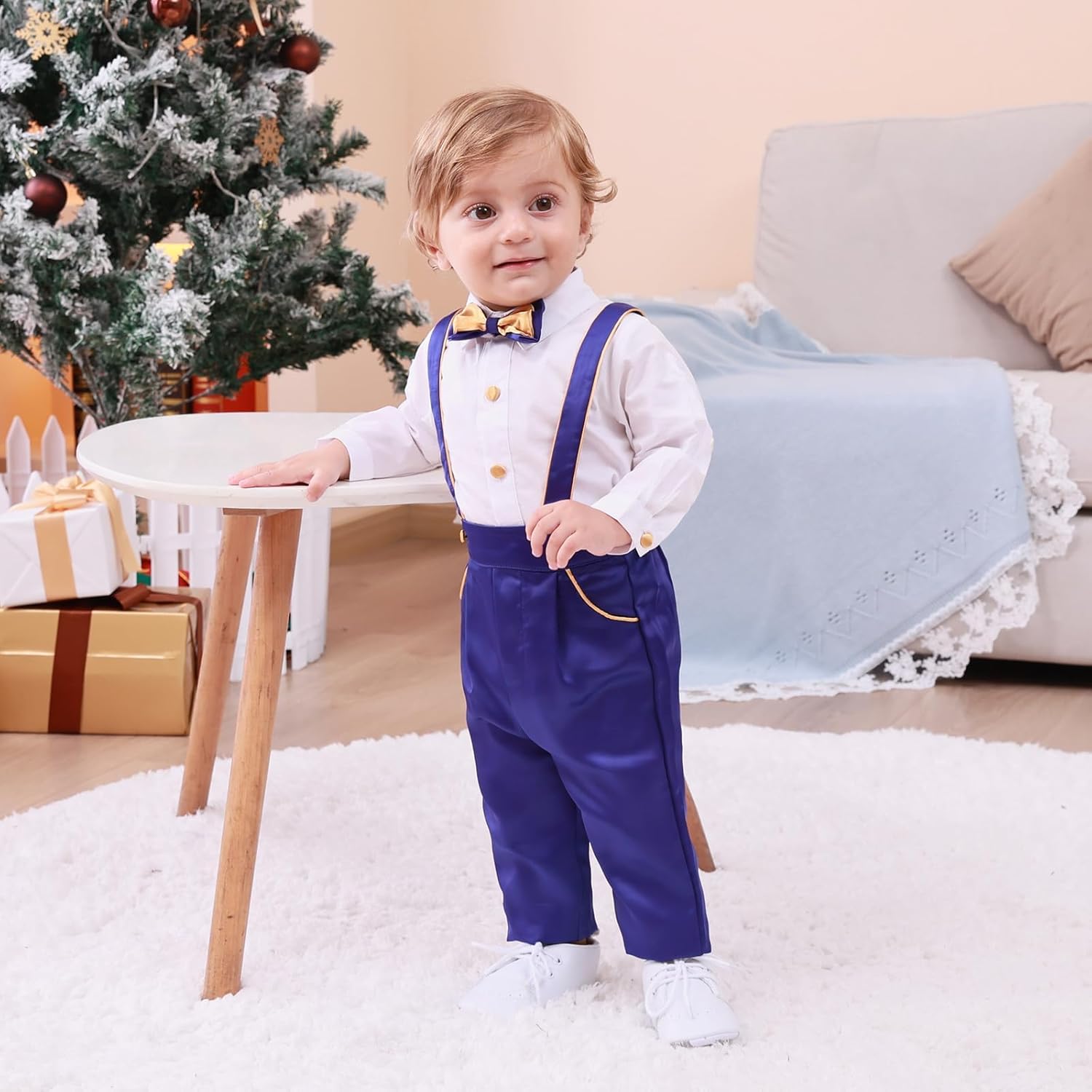 Booulfi Baby Boy Toddler Suits Boys Formal Clothes Bowtie Shift Suspenders Gentleman Outfit Boy Clothes 3 Months-3T - Image 2