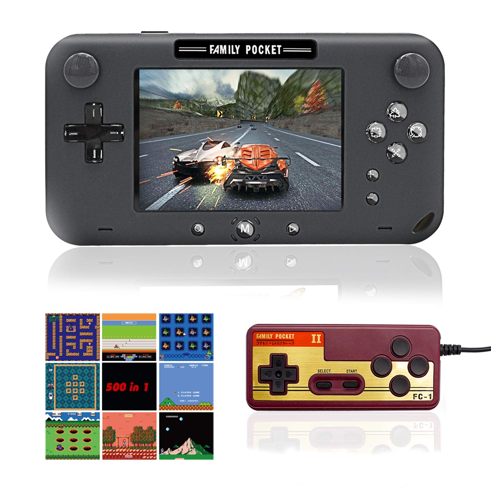 Amazon.com: EASEGMER Handheld Games Console, 500 Retro FC Games 4 Inch Video  Game Handheld Console - 12 Bit Rechargeable Game Player Support TV/AV  Output & Two Players, Best Gift for Kids and
