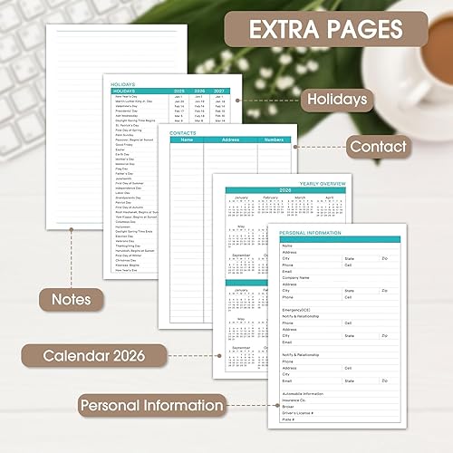 Miniatura 65 de Ymumuda Agenda 2026, agenda diaria semanal y mensual, enero de 2026 a diciembre de 2026, 8.4 x 6.3 pulgadas, calendario 2026 con pestañas, cuaderno