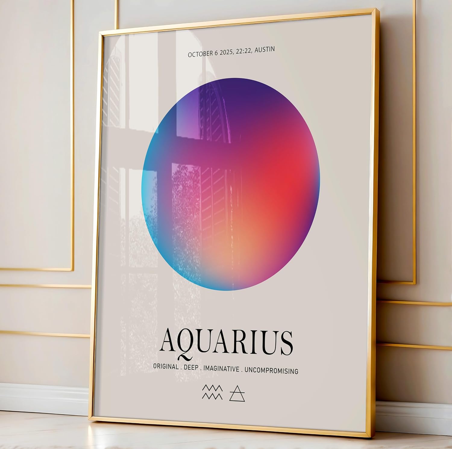 Poster Master Personalized Aquarius Print, Customized Zodiac Aura Poster and Canvas, Star Sign Art, Gift for Family, Loved Ones, Friends, Available in 8x10 to 30x40