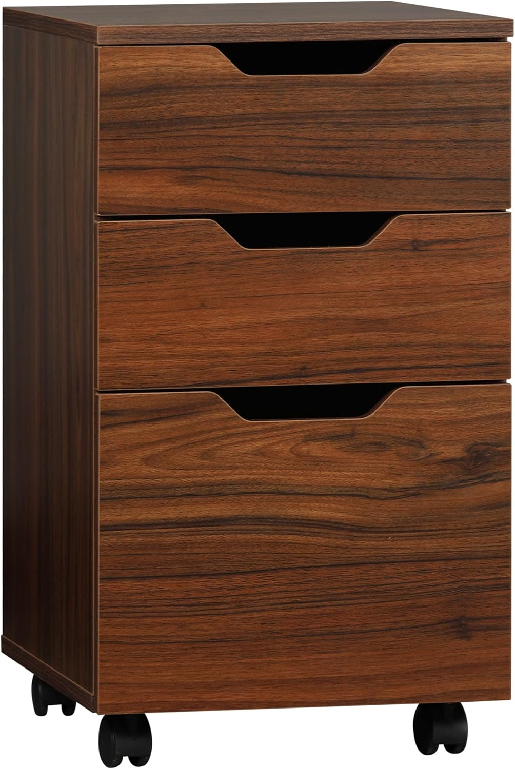 Modern File Cabinet with Smooth-Gliding Drawers and Locking Casters for Home Office or Professional Workspace Organization