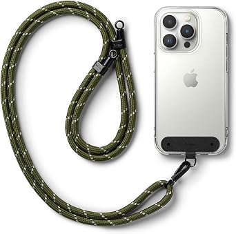 Ringke Holder Link Strap with Black Nylon Tag, Adjustable Crossbody Phone Lanyard Strap Compatible with Universal Smartphones and Cases